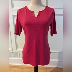 Talbots NWOT Raspberry Pima Cotton Tee